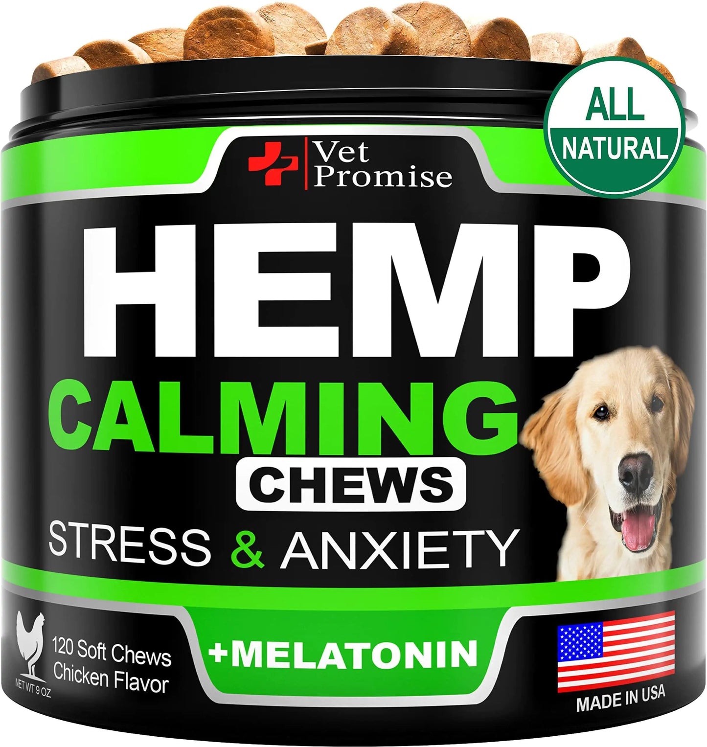 Hemp Calming Chews for Dogs Anxiety and Stress Dog Natural Calming 120 Treats