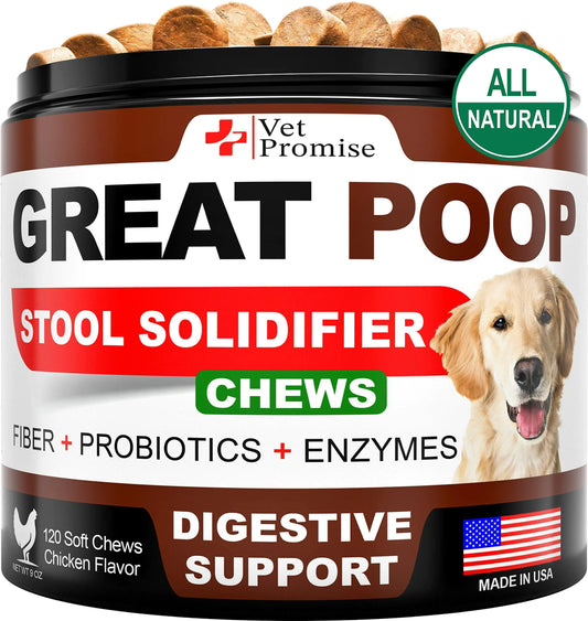 Great Poop Probiotics for Dogs Dog Stool Softener High Fiber for Dogs 120 Chews